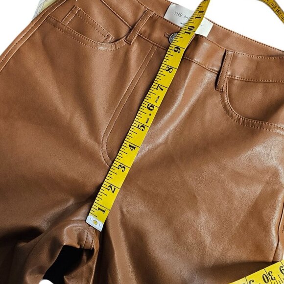Aritzia Wilfred The Melina Skinny Leg, High Rise, Vegan Leather, Cognac Size 0 - Picture 3 of 9